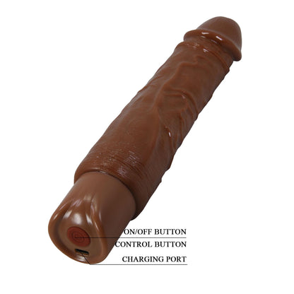 Realistyczny wibrator dildo Pretty Love Rufus brązowy USB