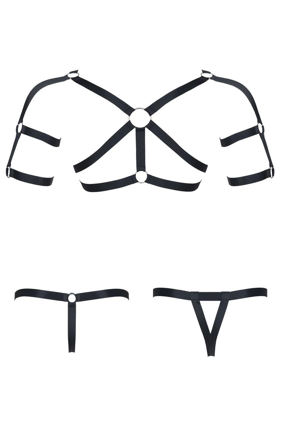 męski komplet z gumy: t-shirt z ozdobami z tyłu i przodu, 2 pack stringi L/XL