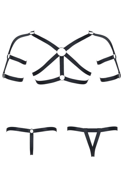 męski komplet z gumy: t-shirt z ozdobami z tyłu i przodu, 2 pack stringi L/XL