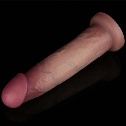 9" Vibrating Sliding Skin Pro II Dual Layer Silicone Dong