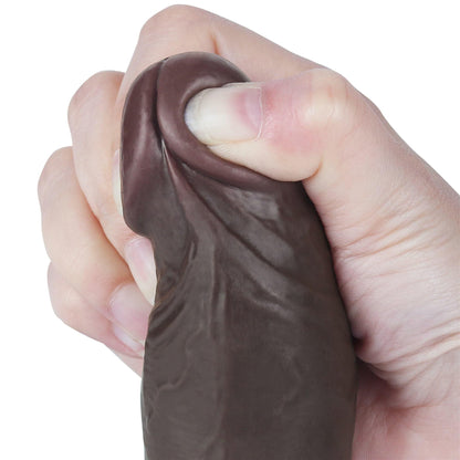 8'' Sliding Skin Dual Layer Dong Black
