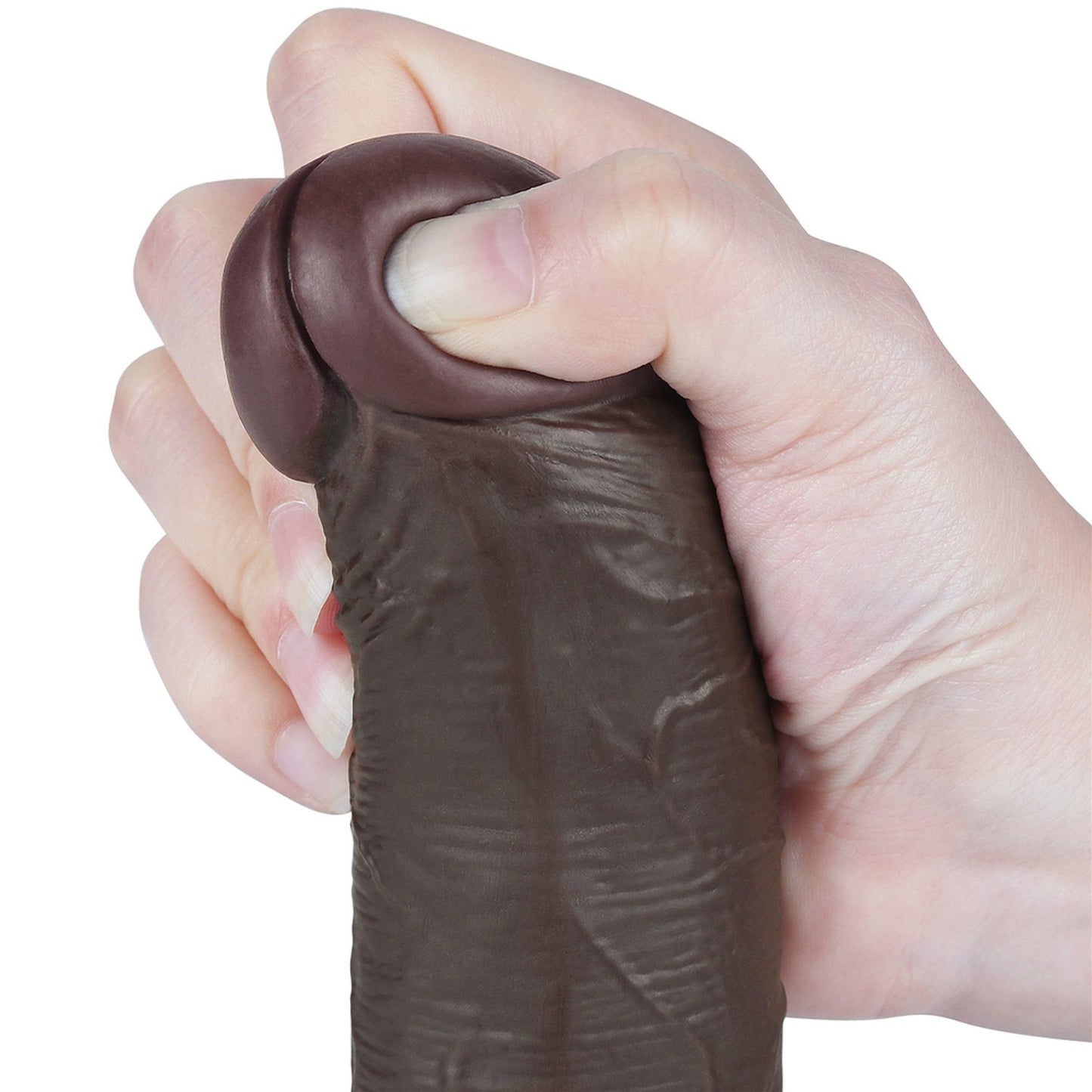 8'' Sliding Skin Dual Layer Dong Black