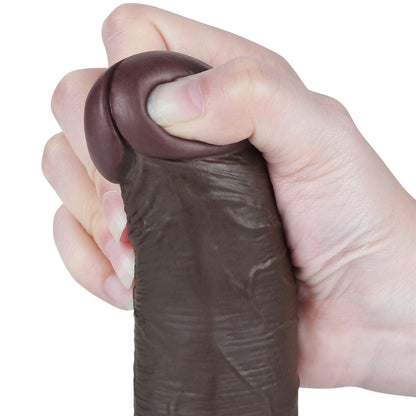 8'' Sliding Skin Dual Layer Dong Black