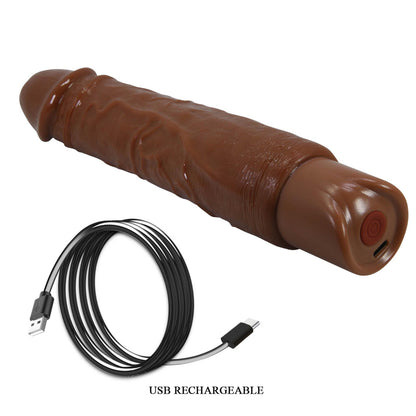 Realistyczny wibrator dildo Pretty Love Rufus brązowy USB
