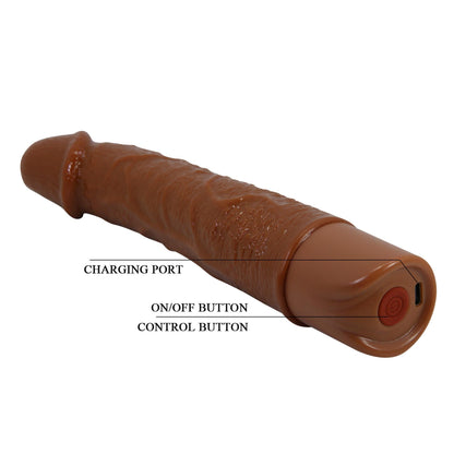 Realistyczny wibrator dildo Pretty Love Osric brązowy USB
