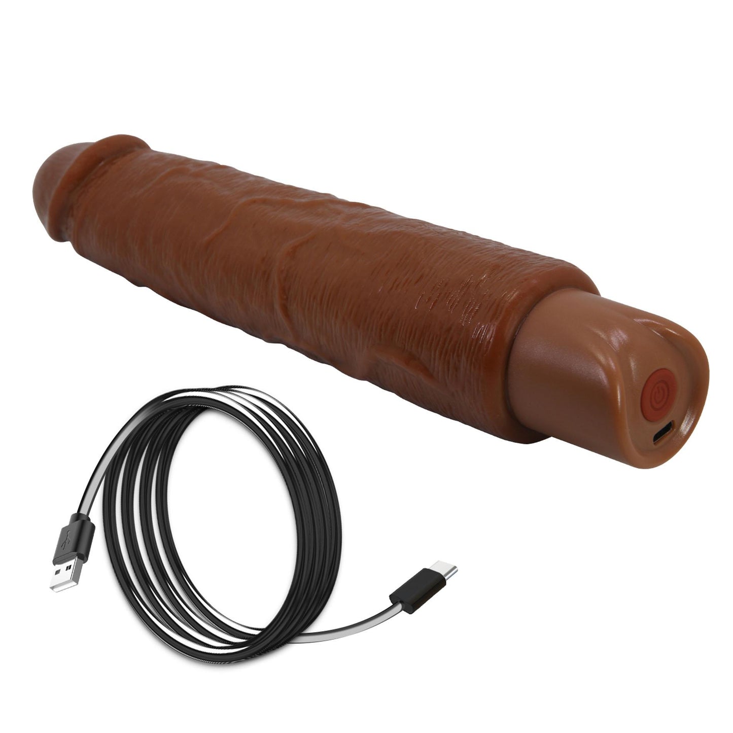 Realistyczny wibrator dildo Pretty Love Soren brązowy USB