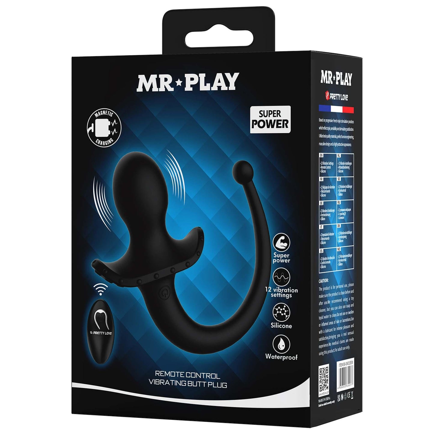 Wibrujący korek analny Mr. Play zdalnie sterowany silikonowy z ogonem