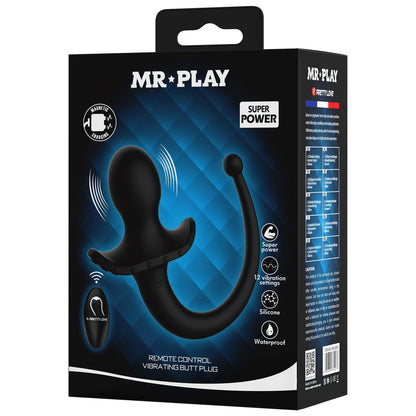 Wibrujący korek analny Mr. Play zdalnie sterowany silikonowy z ogonem