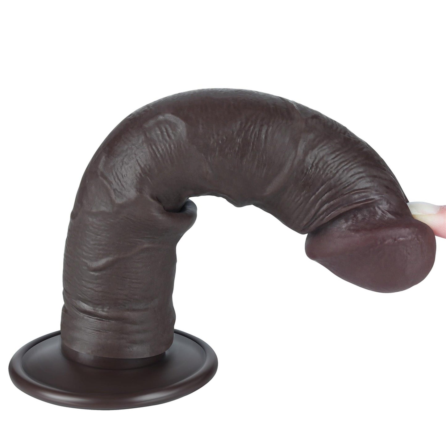8'' Sliding Skin Dual Layer Dong Black
