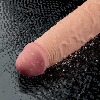 9.5" REAL SOFTEE Rechargeable TPE Vibrating Dildo(Flesh)