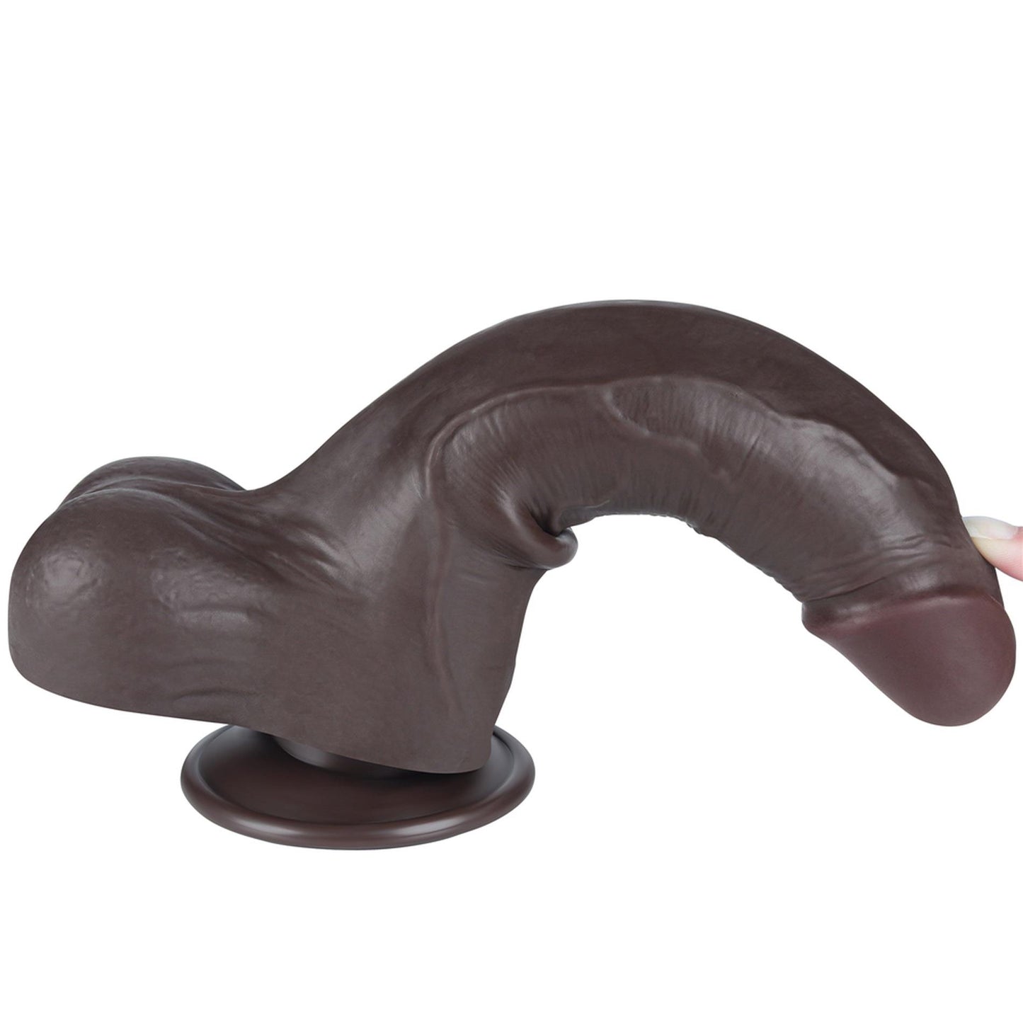 8.5'' Sliding Skin Dual Layer Dong Black