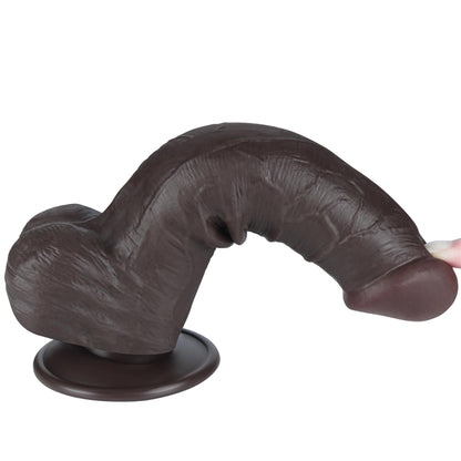8'' Sliding Skin Dual Layer Dong Black