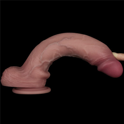 10" Vibrating Sliding Skin Pro II Dual Layer Silicone Dong