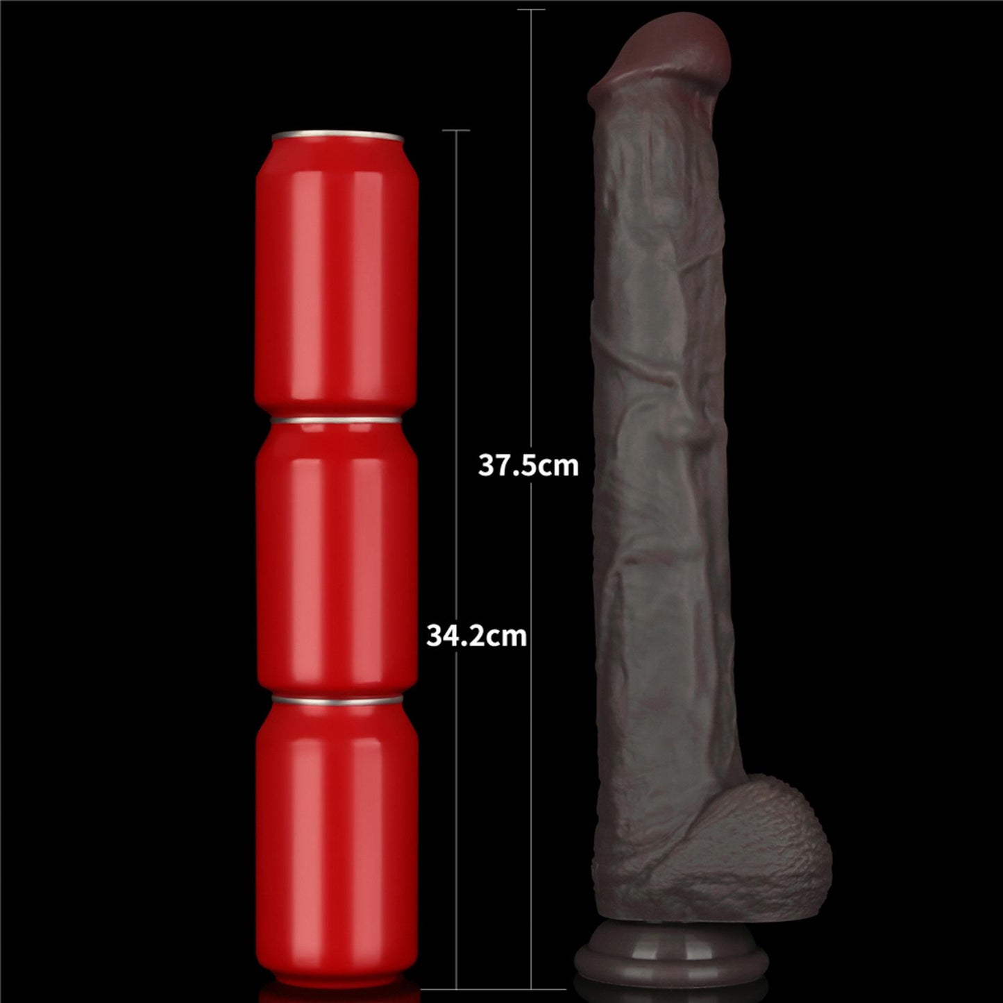 14.5'' Dual Layered Bendable Silicone Cock XXL(Black)