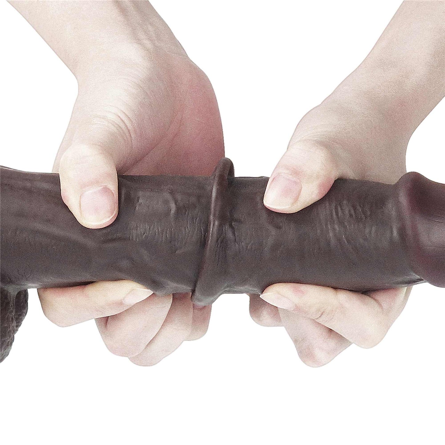 9.0'' Sliding Skin Dual Layer Dong - Black