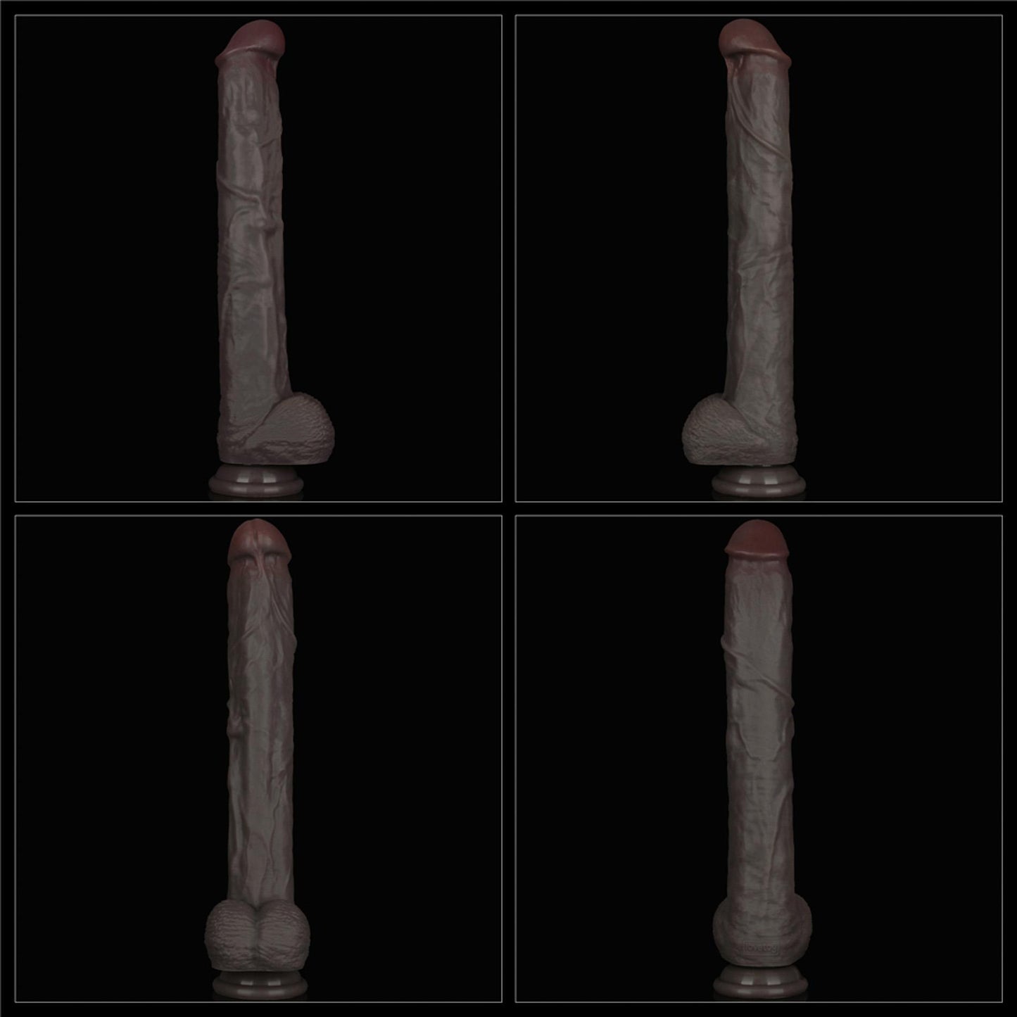 14.5'' Dual Layered Bendable Silicone Cock XXL(Black)