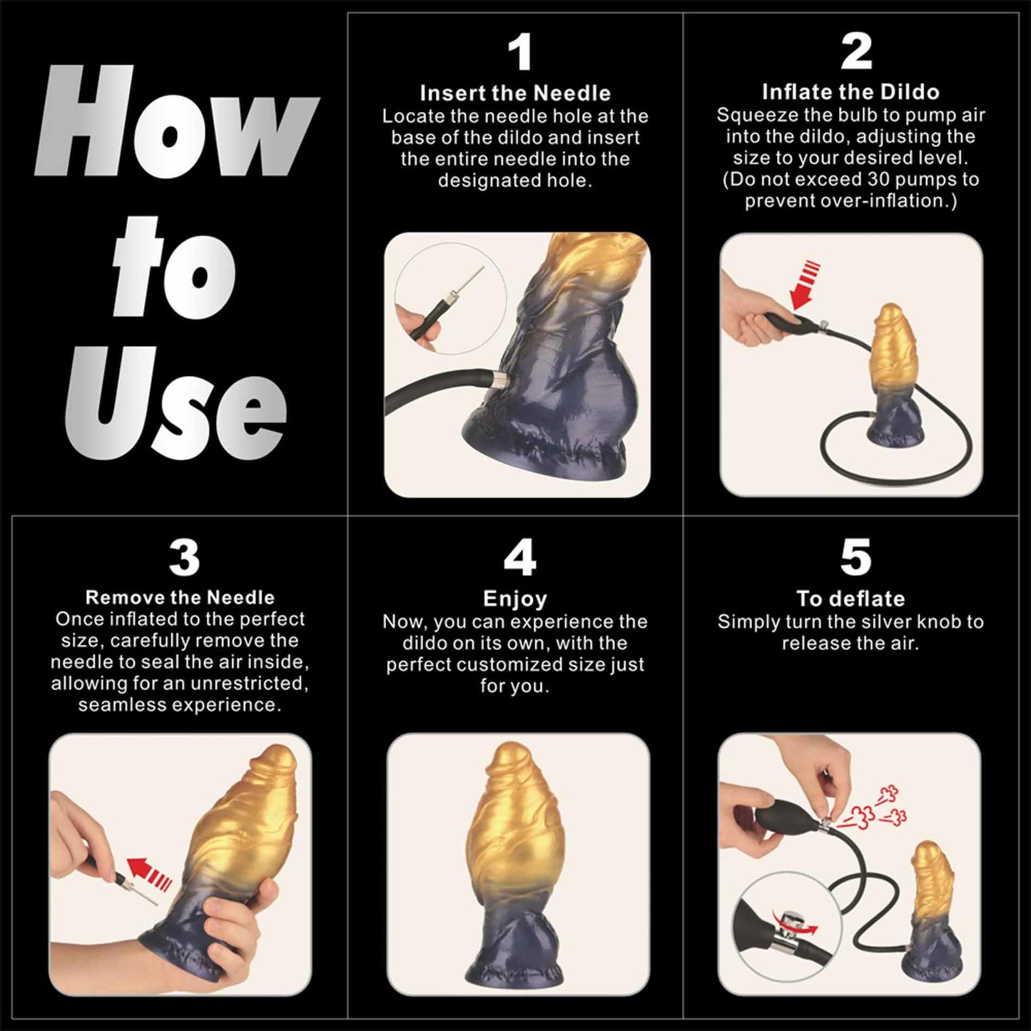 7.5'' Dual Density Silicone Inflatable Dildo