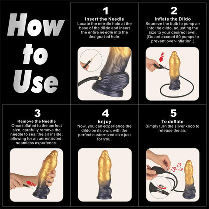 10'' Dual Density Silicone Inflatable Dildo