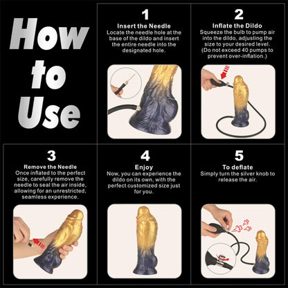 8'' Dual Density Silicone Inflatable Dildo