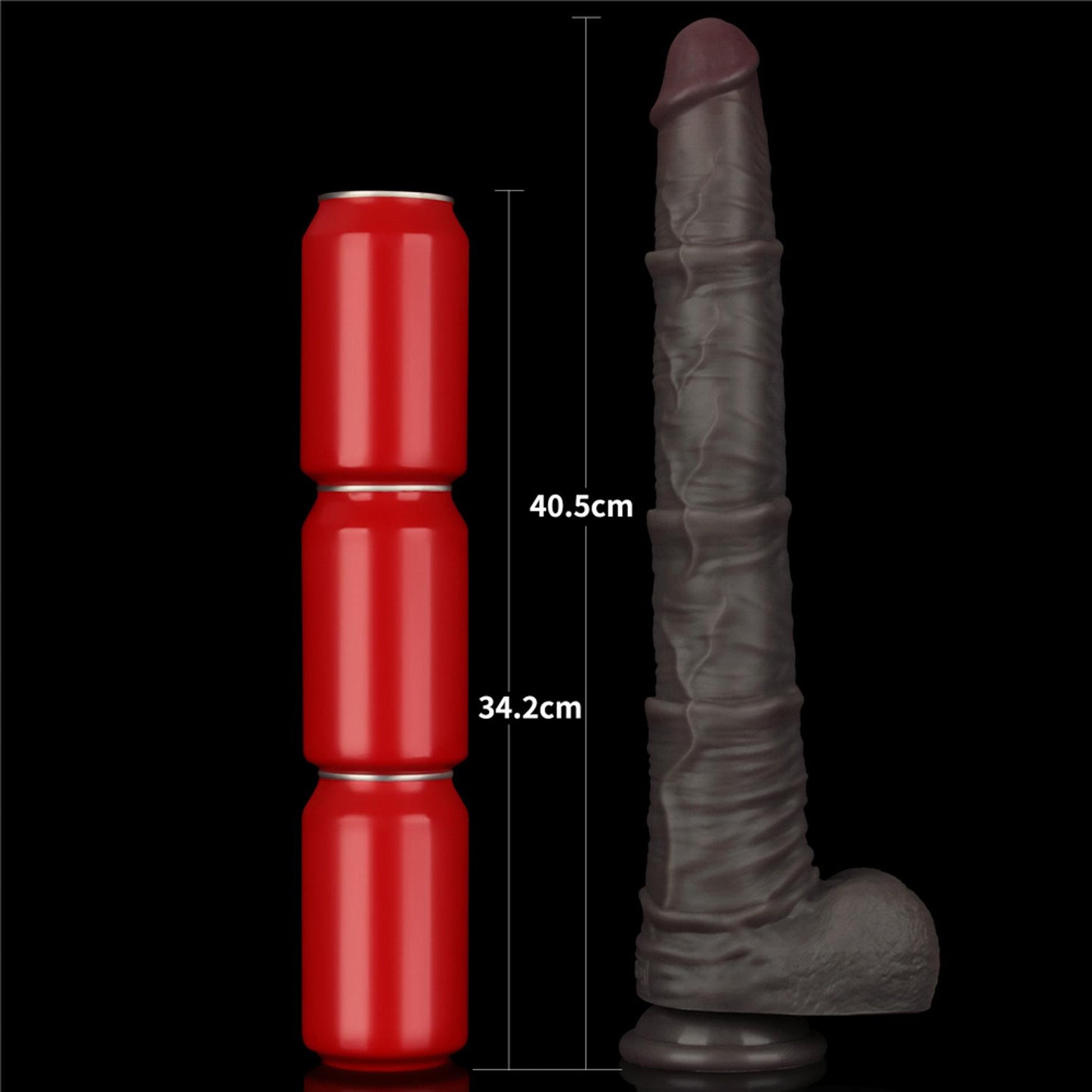 16'' Dual Layered Bendable Silicone Cock XXL(Black)