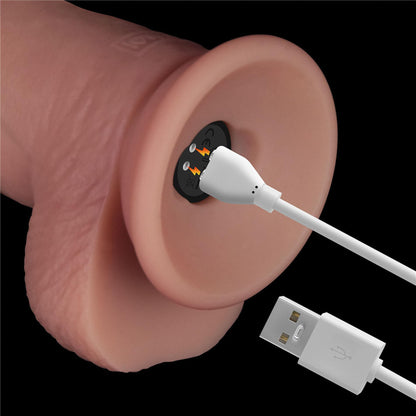 8.5" Vibrating Sliding Skin Pro II Dual Layer Silicone Dong