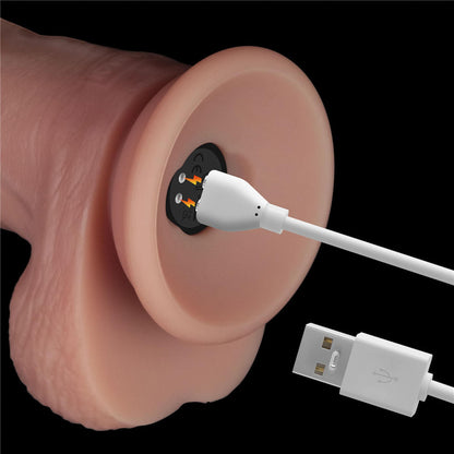 10" Vibrating Sliding Skin Pro II Dual Layer Silicone Dong