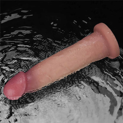 9" Vibrating Sliding Skin Pro II Dual Layer Silicone Dong