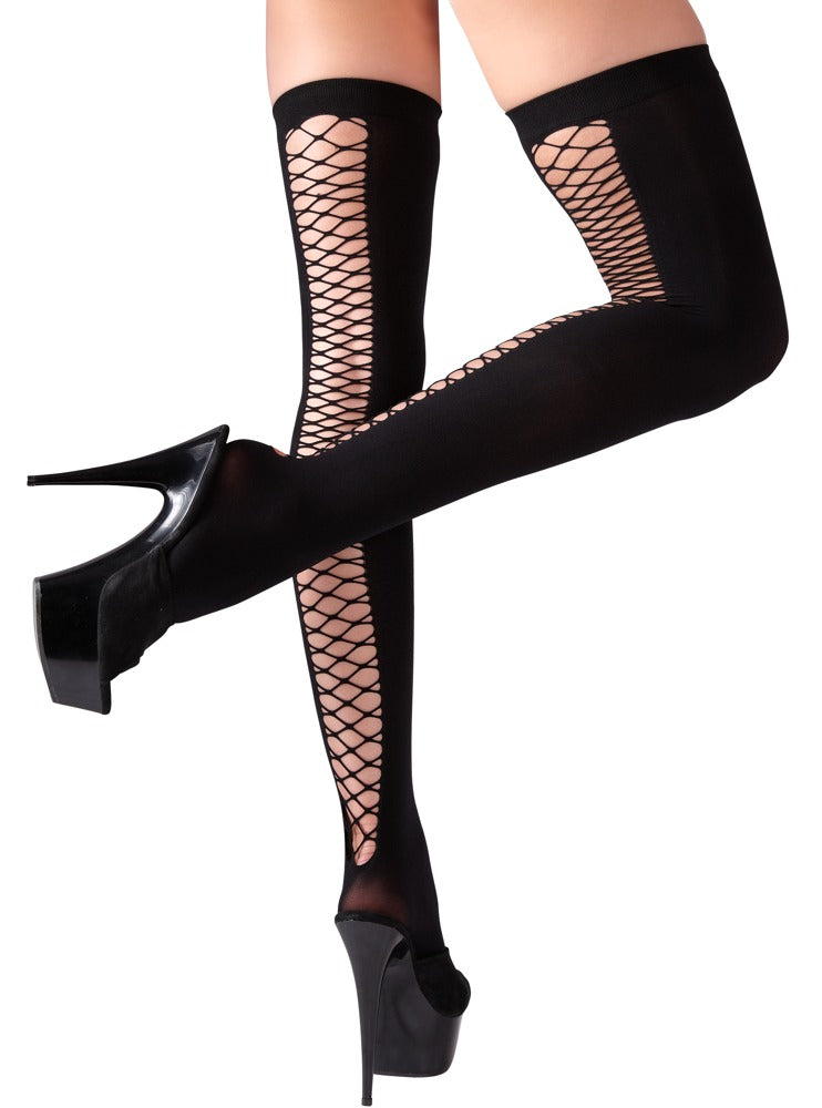 Pończochy siatkowe z szwem Cottelli LEGWEAR M/L