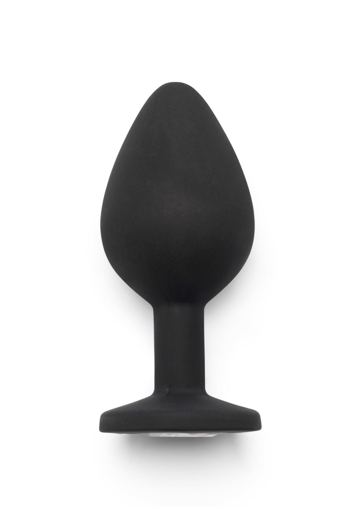 Korek analny Diamond Booty Jewel ToyJoy Medium czarny silikonowy 8 cm