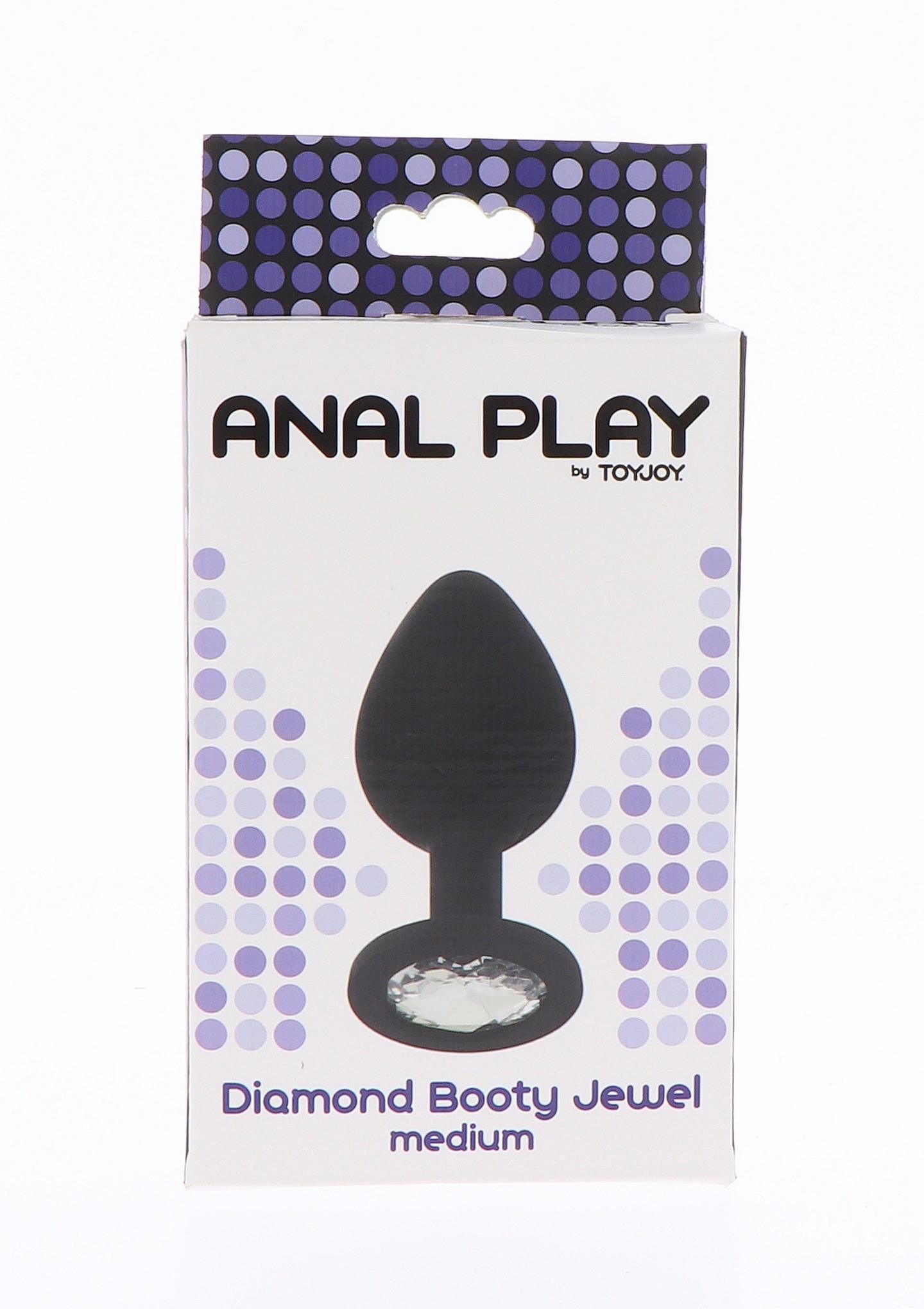 Korek analny Diamond Booty Jewel ToyJoy Medium czarny silikonowy 8 cm