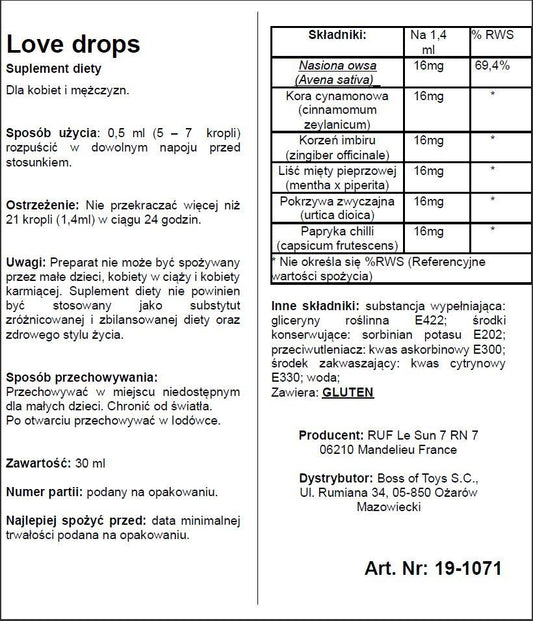 Krople afrodyzjak Love Drops Ruf 20 ml