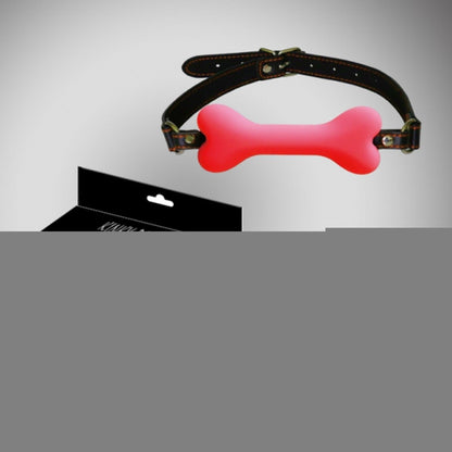 Knebel silikonowy w kształcie kości Kinky Pleasure czerwony