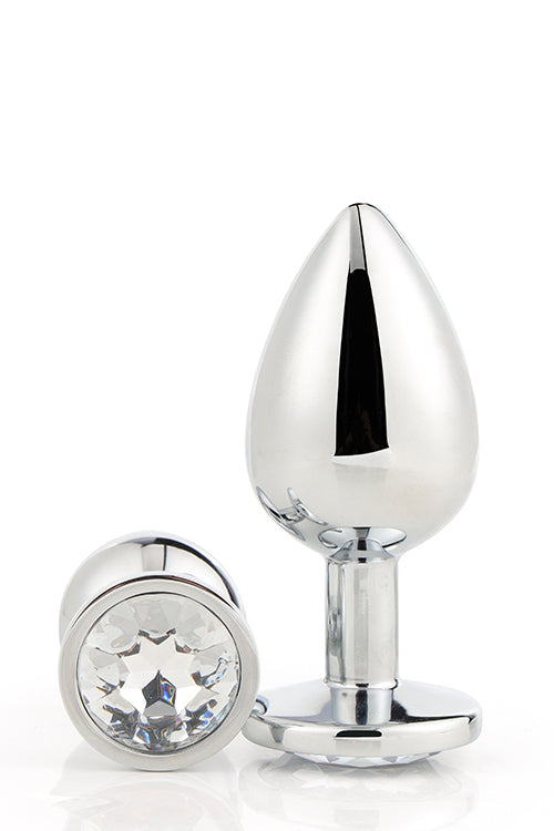 Aluminiowy korek analny Gleaming Love srebrny medium