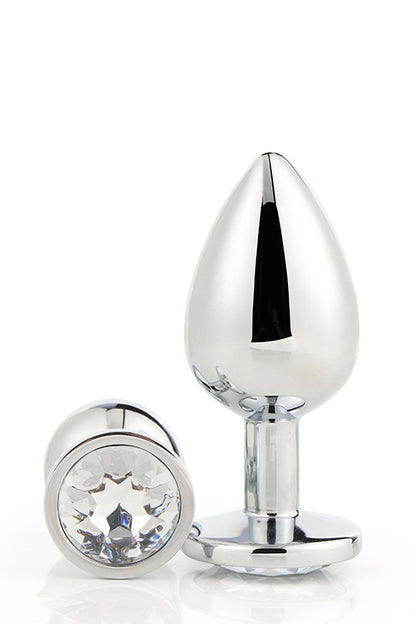 Aluminiowy korek analny Gleaming Love srebrny medium