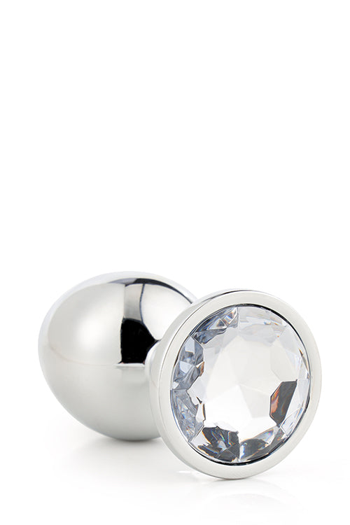Aluminiowy korek analny Gleaming Love srebrny medium