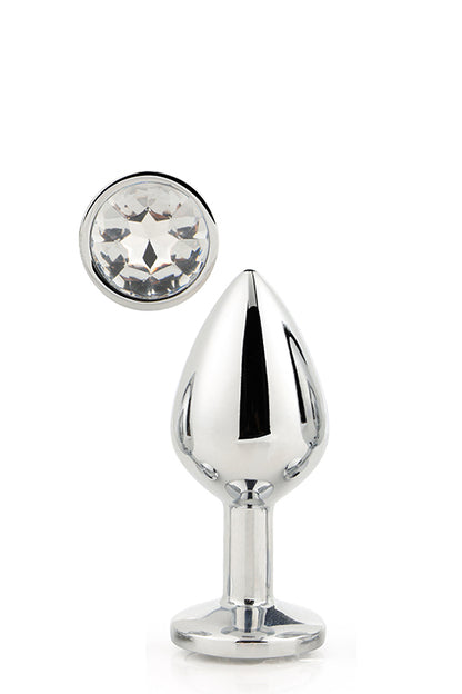 Aluminiowy korek analny Gleaming Love srebrny medium
