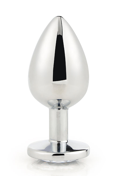 Aluminiowy korek analny Gleaming Love srebrny duży