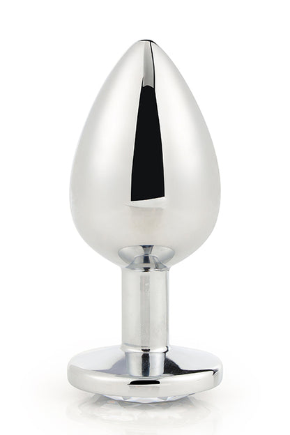 Aluminiowy korek analny Gleaming Love srebrny duży