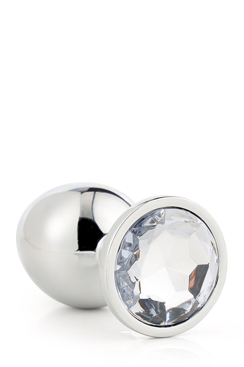 Aluminiowy korek analny Gleaming Love srebrny duży