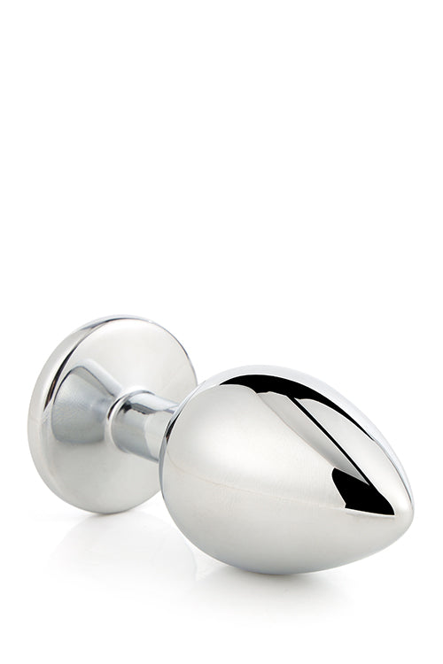 Aluminiowy korek analny Gleaming Love srebrny duży