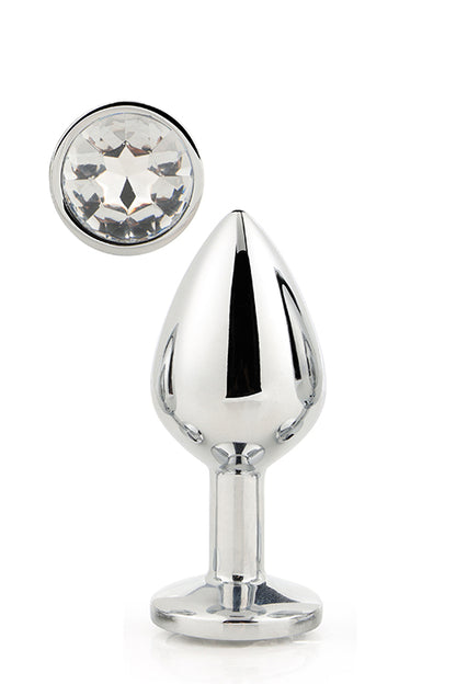 Aluminiowy korek analny Gleaming Love srebrny duży