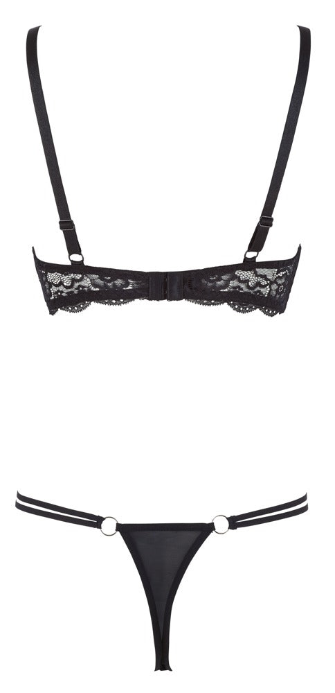 Biustonosz półkowy koronkowy Cottelli LINGERIE czarny 75B