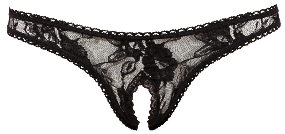 Stringi z otwartym kroczem Cottelli LINGERIE czarny S