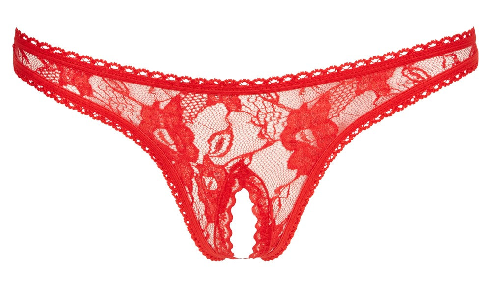 Stringi koronkowe Cottelli LINGERIE czerwone S