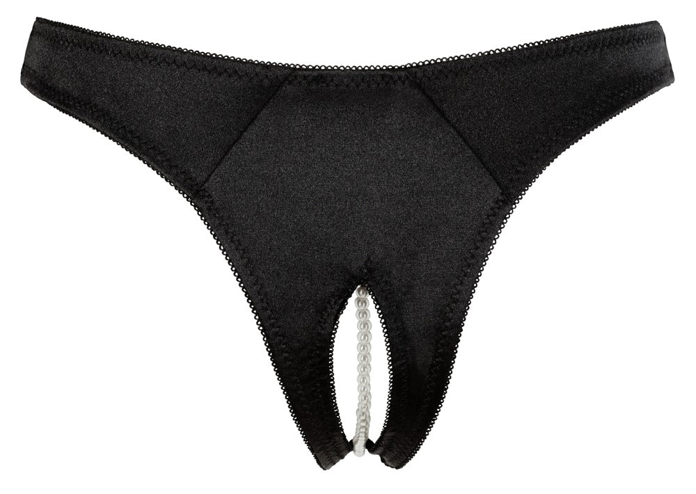 Stringi z perełami Cottelli Lingerie czarny XL