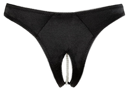 Stringi z perełami Cottelli Lingerie czarny XL