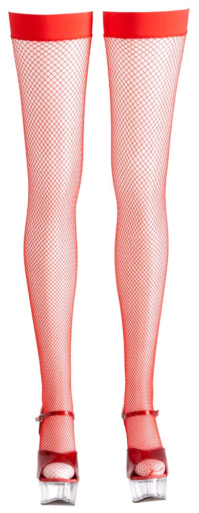 Pończochy z siatki rybackiej Cottelli LEGWEAR czerwone S