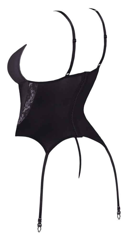 Koszulka z podwiązkami Cottelli LINGERIE czerwono czarna L
