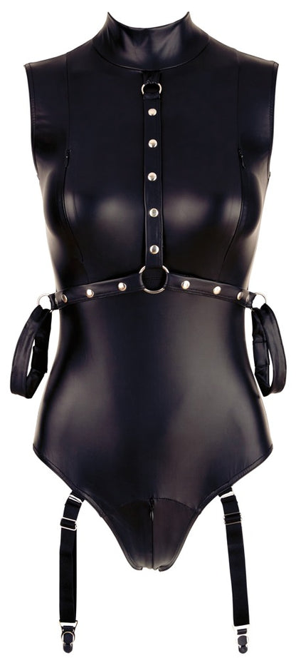 Body z szelkami Cottelli BONDAGE czarne M