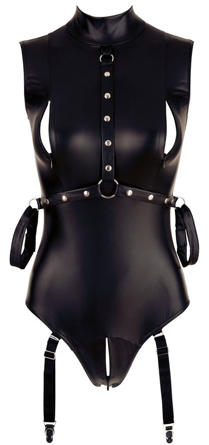 Body z szelkami Cottelli BONDAGE czarne M